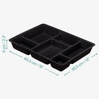 Navaris Felt Drawer Organizer Tray - Tidy Desk Drawers, Office Supplies, Jewelry, Cosmetics, Small Personal Items and Accessories - Black - color: Black
