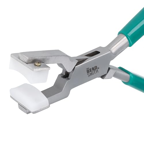 The Beadsmith Metal Bending Pliers – Pliers With Curved Nylon Jaws for Bracelet Shaping, 5.75 Inches, w/ Double-leaf Springs, Non-Marring - style: bracelet bending
