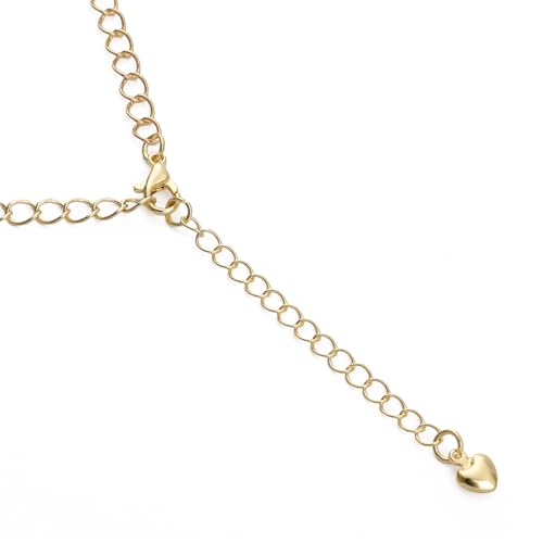 BEADIA 14K Gold Plated Extender Chains 75mm 20pcs Smooth Heart Extension Tail Chains for Jewelry Making Findings - color: Smooth Heart