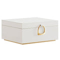 SONGMICS 2-Layer Jewelry Box, Jewelry Organizer with Handle, Removable Jewelry Tray, Jewelry Storage, Floating Effect, 8.1 x 9.4 x 4.3 Inches, Gift Idea, White UJBC165W01 - color: White
