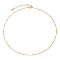MEVECCO Dainty Gold Chain Choker Necklace 14K Gold Plated Handmade Boho Cute Tiny Beaded Link Choker Necklace Delicate Simple Minimalist Choker Necklace for Women - style: Gold Satellite Bead