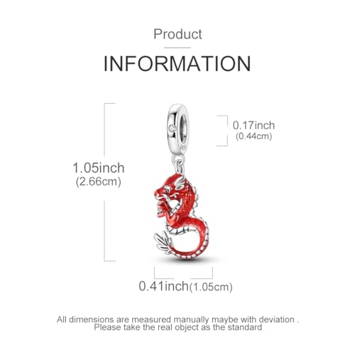 LAZA Charms for Bracelets 925 Sterling Silver Butterfly Summer Travel Ocean Lucky Charm Beads Pendant Jewelry for Women Mom - color: Baby Dragon