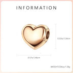 S925 Charms for Bracelets and Necklaces, Gifts for Mothers Nurses Day Graduation, for Girlfriend Family Friend, Bead Pendant, for Pandora, Silver 14K Gold Plated Enamel CZ, DIY Jewelry Making - style: 23 Big Rose Gold Heart Charms