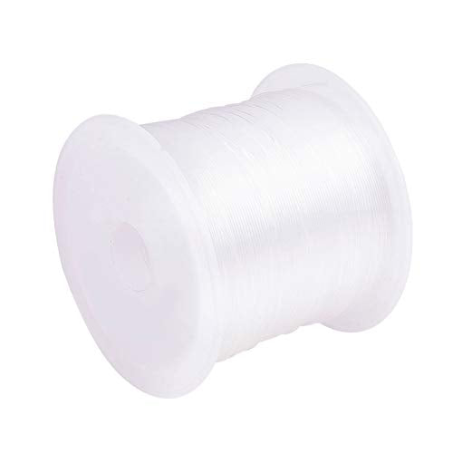 PH PandaHall 0.5mm Clear Fishing Line Invisible Nylon Thread Jewelry String Wire Beading Cords String for Christmas Party Decor, Seed Beads Jewelry Bracelet Making, 20 Yards - size: 0.5mm