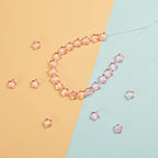 UR URLIFEHALL 100 Pcs Pink Spray Painted Glass Star Beads with Glitter Powder Glass Beads for Earring Bracelet Necklace Jewelry DIY Making - color: 100pcs-8x8.5x4mm-pink star glitter glass beads