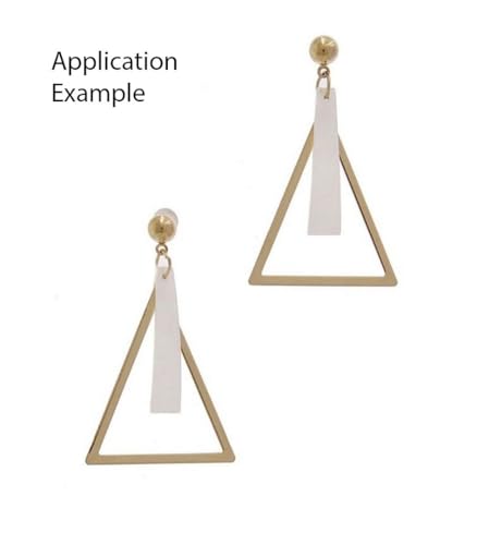 Adabele 50pcs Silver Triangle Beading Hoop Link Jewelry Findings 17mm Geometric Connector Open Back Bezel Frame for DIY Craft Jewelry Making CF72-2 - size: Triangle Shape (0.67 inch)