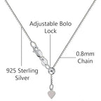 Savlano 925 Sterling Silver Solid 0.8mm Box Adjustable Bolo 14-24 Inch Chain Necklace For Women - Made in Italy Comes With a Gift Box - style: Rhodium Plated