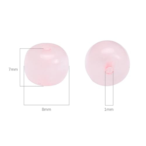 BEADIA Natural Rose Quartz Flat Cut Round Drum Stone 8mmx7mm Loose Semi Gemstone Beads for Jewelry Making 38cm - color: Rose Quartz