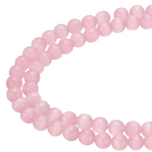 PATIKIL 6 mm Natural Clear Quartz Loose Beads, 2 Strands Crystal Round Stone Strand Beads Gemstone Loose Bead Spacer Beads for Jewelry Making DIY Necklace Bracelet, Pink - color: Pink, size: 6 mm