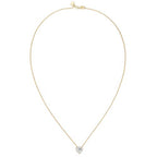 PAVOI 14K Gold Plated Post Faux Diamond Round Solitaire Pendant Halo Necklace | Gold Necklace for Women | Slider Adjustable - style: Heart