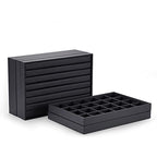 Oirlv Black Leather 24 Grid Jewelry Insert Tray Necklace Pendant Display Tray Jewelry Drawer Organizer（Pack of 1） - style: P017006