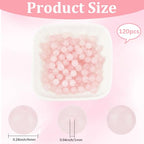 1 Box 6MM 120PCS Natural Rose Quartz Beads with Hole Round Pink Crystal Energy Power Chakra Power Stone Gemstone Reiki Loose Spacer Bead Bulk for Jewelry Making Bracelet Necklaces DIY Craft