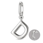 OVRUNS Initial Charm for Women,Letter Bracelet Necklace Charms Alphabet Pendant Charms With Clasp - color: Silver, style: Letter D