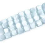 28pcs 10x13mm White Cat's Eye Cuboid Stone Gemstone Beads Semi-Precious Craft Supplies for DIY Jewelry Making - color: Cuboid10x13mm White