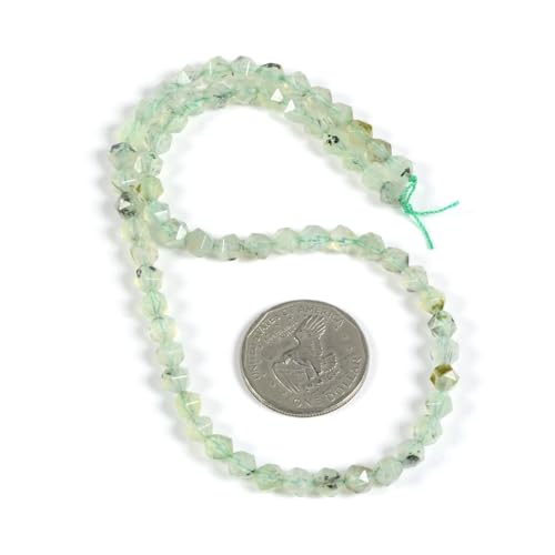 Prehnite 6mm Gemstone Triangle Faceted Round Loose Beads Strand 15.5" DIY Jewelry Making - color: Prehnite