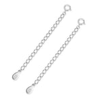 1pc Adabele Authentic 925 Sterling Silver Cable Chain Extender Clasp Strong Removable Adjustable 4 inch Extension Tarnish Resistant White Gold for Necklace Bracelet Anklet Jewelry Making SS310-4 - color: White gold/Rhodium plated silver, size: 4 inch - 1p