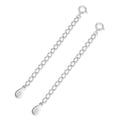 2pcs Adabele Authentic 925 Sterling Silver Cable Chain Extender Clasp Strong Removable Adjustable 3 inch Extension Tarnish Resistant White Gold for Necklace Bracelet Anklet Jewelry Making SS310-3 - color: White gold/Rhodium plated silver, size: 3 inch - 2