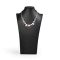 Oirlv Black Leatherette Necklace Pendant Chain Jewelry Bust Display Holder Stand (H15.34) - size: H15.16"