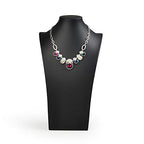 Oirlv Black Leatherette Necklace Pendant Chain Jewelry Bust Display Holder Stand (H15.34) - size: H15.16"