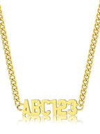 GoldChic JEWELRY Name Necklace Personalized for Men, Womens Custom Name Plate Chain, Stainless Steel Customized Old English Nameplate Choker with Curb Chains Custom, 16 inches to 30 inches - color: Curb Chain 4 mm - Gold(Small Pendant)