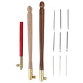 Stainless Steel Crochet Hooks for Embroidery Beading Knitting Sewing Tools Brown Set