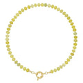 KissYan Beaded Gemstone Necklace for Women, Natural Stone Beach bead Necklace, 18" Boho Summer Handmade Jewelry Gifts - color: Lemon Jade