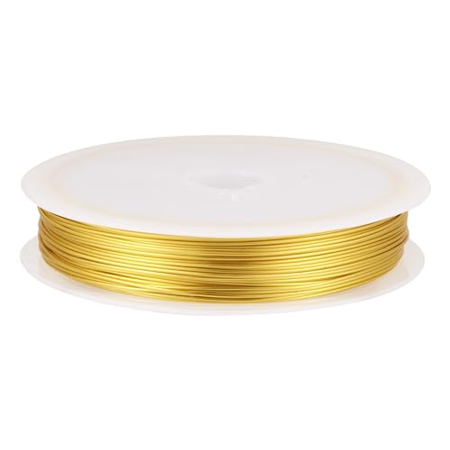 Cheriswelry 22 Gauge 0.6mm Gold Copper Craft Wire Tarnish Resistant Copper Wire Bendable Metal Wire for DIY Wrapping Beading Sculpting Jewelry Making Supplies, 59.06 Feet - size: 22 Gauge(0.6mm)