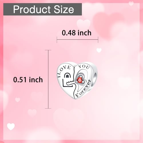 925 Sterling Silver Charms for Bracelets and Necklaces Charms for Women Fashion Jewelry for Women Friend and Mother - color: Love Key Heart