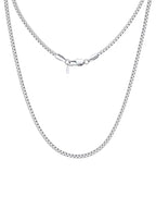 ChainsHouse Flat Box Chain Necklace Men, 2/4/6/8mm Round Link Chain Necklaces, Stainless Steel/Black/14K Gold Plated Mens Jewelry, 14"-30" Length, Come Gift Box - color: A-2mm-stainless, size: 14 Inches
