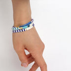 Tila Beaded Stretch Strand Bracelets for Women, Cute Boho Stackable Handmade Colorful Mixed Flat Square Beads Elastic Beach Surfer Bracelet Trendy Jewelry Friend Gift - color: 0901H