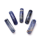 5PCS Natural Blue Sodalite Stone Rectangle Curved Beads Gemstone Pendants Connectors for DIY Bracelet Neclace Jewelry Making - color: Blue Sodalite