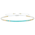KELITCH Adjustable turquoise bead bracelet single color knitting friendship bracelet fashion jewelry daily wear gift (28 color selection) - color: Green 20L