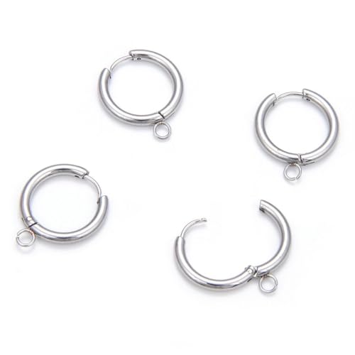 20pcs Adabele 316 Grade Surgical Stainless Steel Hypoallergenic 18.5mm Round Hoop Huggie Earring Hooks Open Ring (Strong 2.5mm Wire Gauge) Earrings Jewelry Making SEF13 - size: 18.5mm huggie (2.5mm wire gauge)