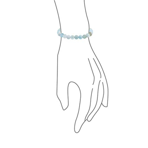 Bling Jewelry Natural Multi Color Semi Precious Gemstone Round Bead 8MM Strand Stackable Stretch Bracelet For Women Men Teen Unisex - color: Matte Aquamarine