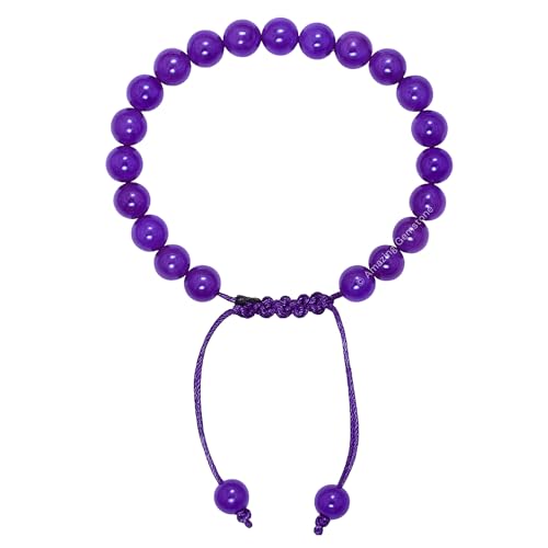 Amazing Gemstone Amethyst Bracelet for Women Men's Gifts - Protection Healing Crystal Bracelet - 8mm Gemstone Beaded Adjustable Bracelet Pulseras Para Hombres Mujer Stocking Stuffers - color: Amethyst
