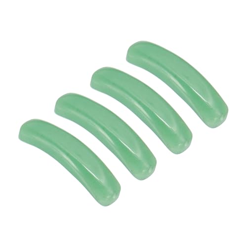 PATIKIL 4 Pcs Natural Stone, 36 x 10 mm Natural Curved Clear Quartz Stone Crystal Handmade Jade Flat Beads for DIY Crafting, Green Aventurine - color: Green Aventurine