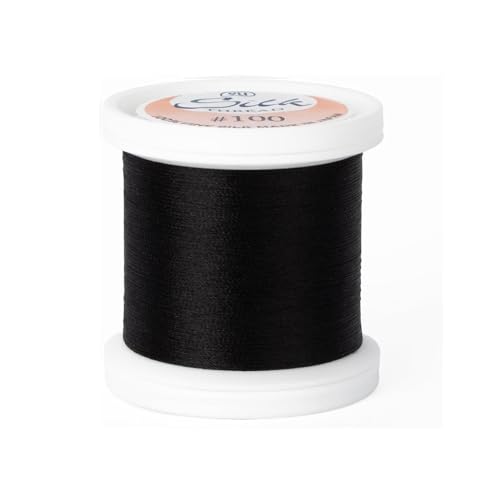 YLI Threads Silk Thread – 100 wt Fine Japanese Silk for Appliqué, EPP, and Quilting - Black - color: Black