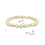 Bling Jewelry Natural Multi Color Semi Precious Gemstone Round Bead 8MM Strand Stackable Stretch Bracelet For Women Men Teen Unisex - color: Beige Jasper