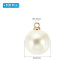 PATIKIL Pearl Charm, 100pcs Pearl Beads Faux Pearl Pendant Charm DIY for Jewelry Making Bracelets Earrings Necklace Crafts - color: Golden Beige, size: 12mm