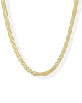 PAVOI 14K Gold Plated Curb Paperclip Box Sphere Bead Snake Herringbone and Figaro Chain Adjustable Necklace - style: Snake-L
