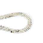5x12mm Natural White Labradorite Stone Bamboo Shape Gem Healing Energy Loose Spacer Beads for DIY Necklace Bracelet Earring - color: White Labradorite