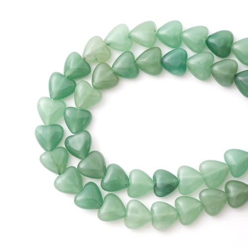10mm Natural Green Aventurine Stone Beads Heart Shape DIY Loose Gemstone Energy Healing Crystal Charms for Jewelry Making Handmade - color: Green Aventurine