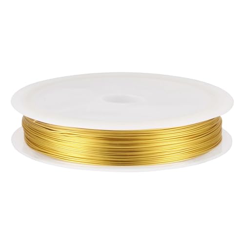 Cheriswelry 24 Gauge 0.5mm Gold Copper Beading Wire Bendable Metal Craft Wire Tarnish Resistant Copper Wire for DIY Jewelry Making Accessory, 75.46 Feet - size: 24 Gauge(0.5mm)