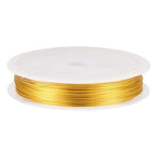 Cheriswelry 24 Gauge 0.5mm Gold Copper Beading Wire Bendable Metal Craft Wire Tarnish Resistant Copper Wire for DIY Jewelry Making Accessory, 75.46 Feet - size: 24 Gauge(0.5mm)