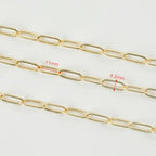 YOUBEIYEE 5 Meters Light Gold Paperclip Jewelry Chain for Jewelry Making 18K Gold Plated Brass Link Chain Necklace DIY with Jump Rings and Lobster Clasps - color: Paperclip