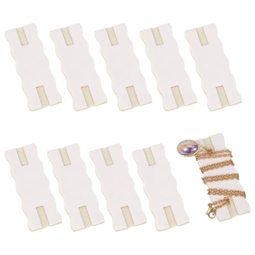 OLYCRAFT 10pcs Portable Tangle-Free Jewelry Organizer 2.5x1x0.1 Inch White Rectangle Tangle-Free Necklaces Organizer Necklace Card Holder Universal Jewelry Storage Case for Chain Necklaces Storage - color: White