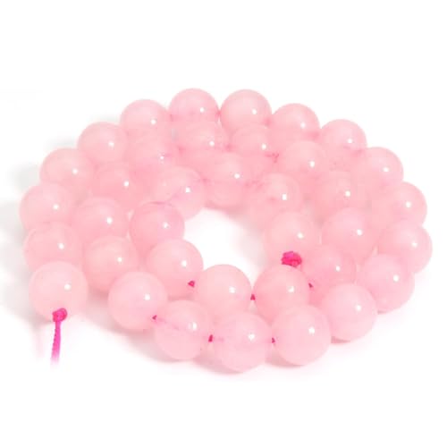 HAAMIIQII 8mm Natural Pink Rose Quartz Beads Round Gemstone Loose Beads for Jewelry Making 2 Strands (92-96pcs) - color: Pink Rose Quartz, size: 8mm (92-96pcs)
