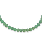 Simple Classic Hand Knotted Created Semi Precious Gemstone Round Ball 10MM Bead Strand Choker Collarbone Necklace Western Jewelry For Women Toggle Clasp 15 17 19 Inch - color: Green Aventurine