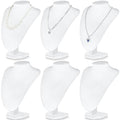 Huquary 6 Pcs Necklace Display Stand Necklace Holder Jewelry Bust Display Stands for Selling Home Store Trade Shows Photography Props Retail(White,Velvet) - color: White