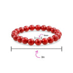 Bling Jewelry Natural Multi Color Semi Precious Gemstone Round Bead 8MM Strand Stackable Stretch Bracelet For Women Men Teen Unisex - color: Red Calcite